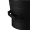 Gardenised Black Iron Ash Bucket with Lid and Wood Handle Brush Use for Fire Pit, Wood Burning Stove and Grill QI004552 - alternate 2